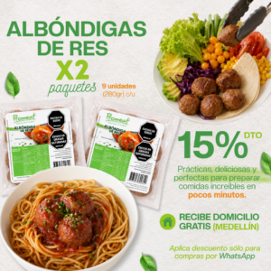 ALBÓNDIGAS DE RES X2 PAQUETES